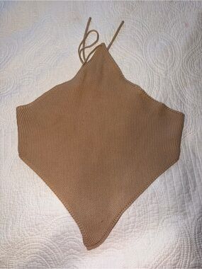 Stella Laguna Beach Knit Halter Top in Camel